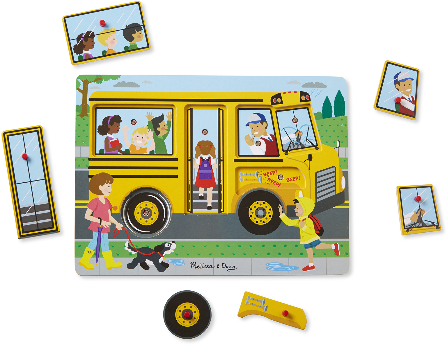 Melissa & Doug The Wheels On The Bus Sound 6-pc. Puzzle, One Size, Multiple Colors