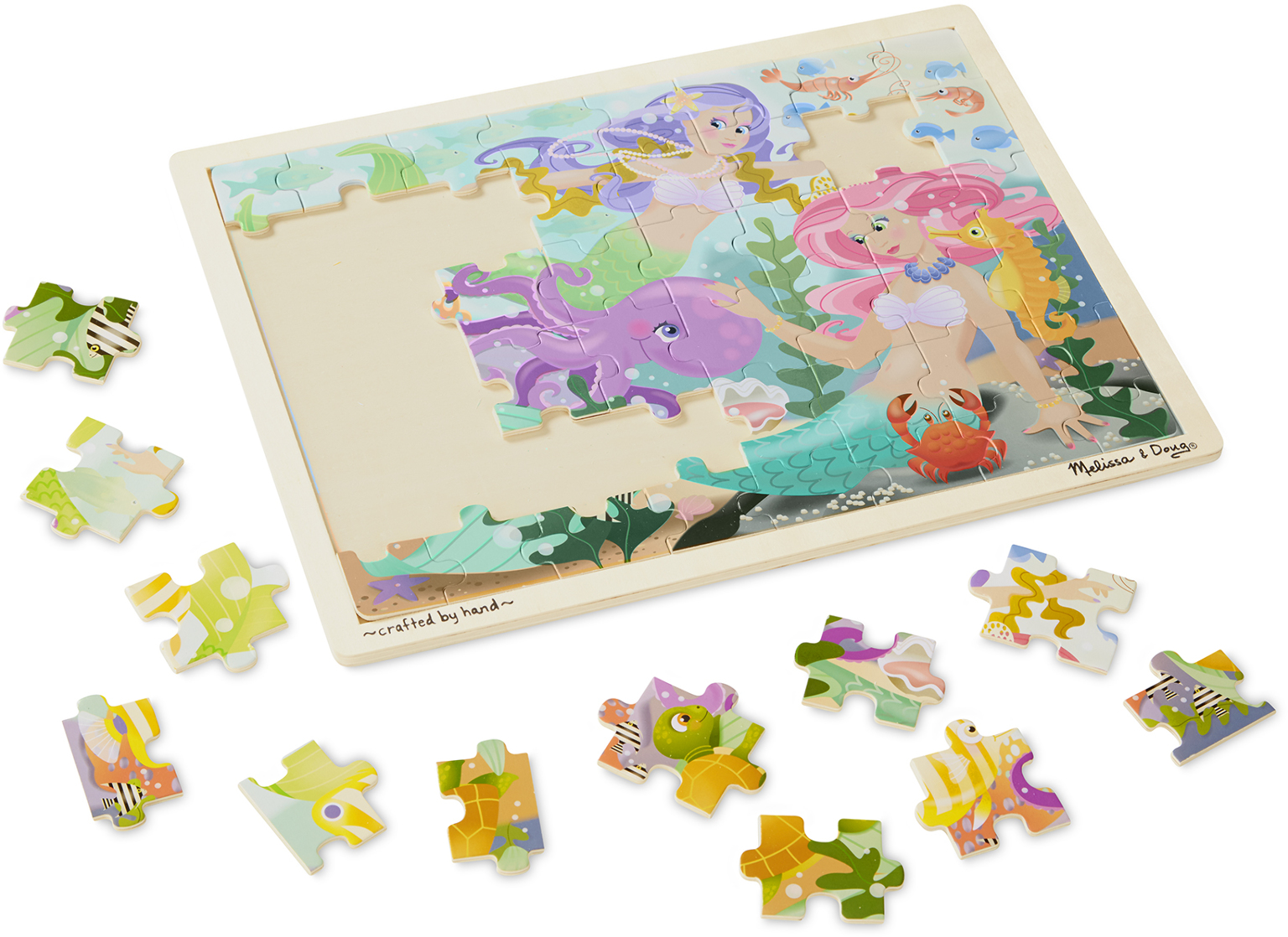 Melissa & Doug Mermaid Fantasea Wooden Jigsaw Puzzle - 48PC(24x$7.94)