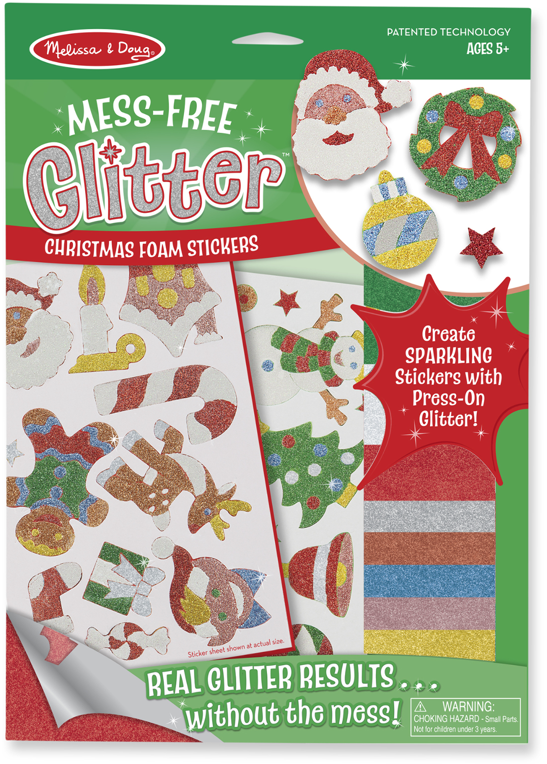 Melissa & Doug Mess Free Glitter - Christmas Stickers(72x$4.03)