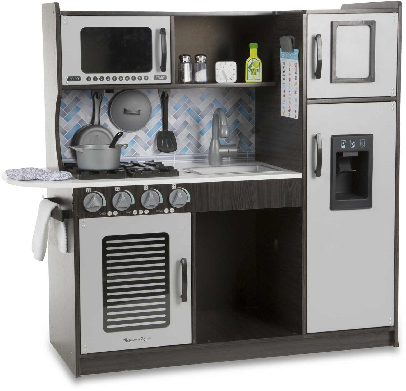Melissa & Doug Wooden Chef’s Pretend Play Toy Kitchen – Charcoal