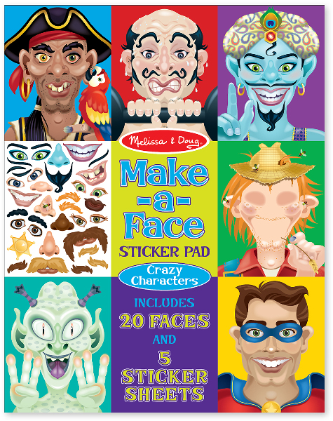 Melissa & Doug Make-a-Face Crazy Characters Sticker Pad(20x$3.97)
