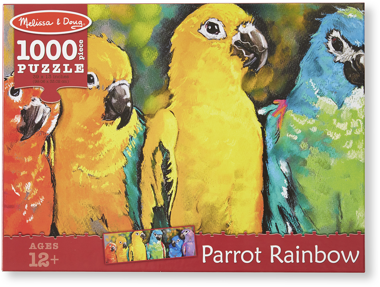 Melissa & Doug 1000 PC Parrot Rainbow Cardboard Jigsaw(6x$10.30)