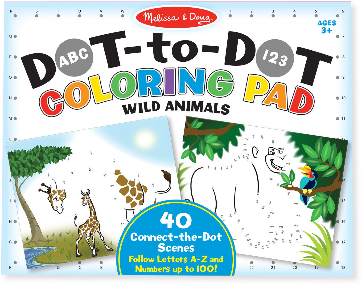 Melissa & Doug ABC 123 Dot-to-Dot Coloring Pad - Wild Animal(20x$3.97)