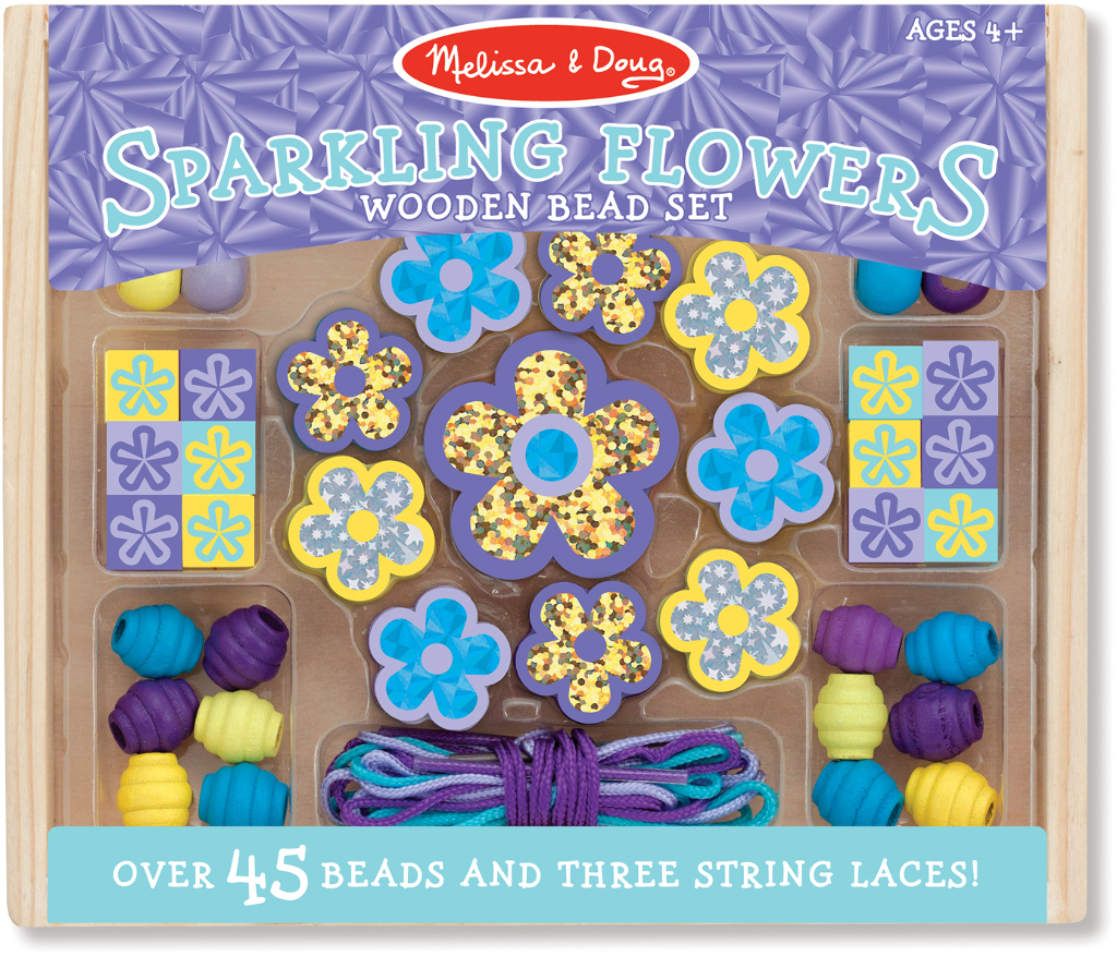 Wholesale Melissa & Doug Sparkling Flowers Wooden Bead Set(96x$3.97)