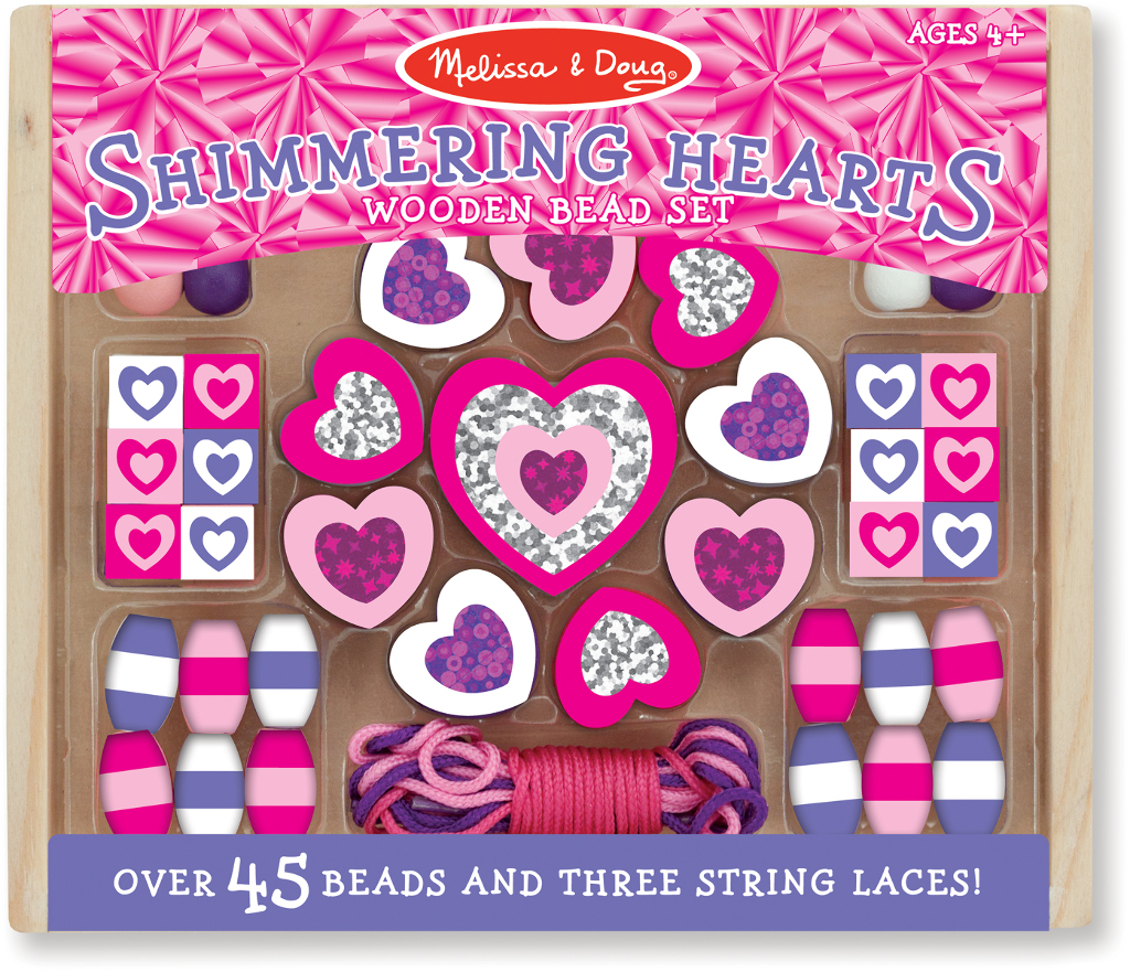 Wholesale Melissa & Doug Shimmering Hearts Wooden Bead Set(96x$3.97)