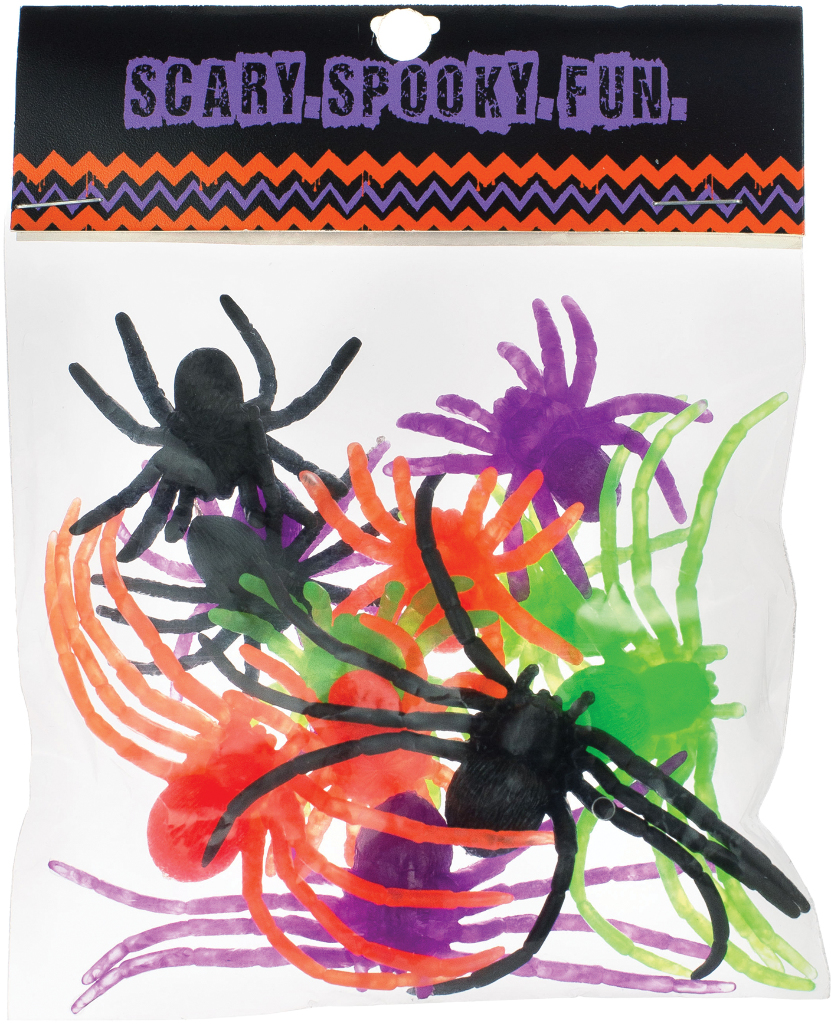 Wholesale Halloween Prop: Spiders Plastic Assorted(8x$2.82)