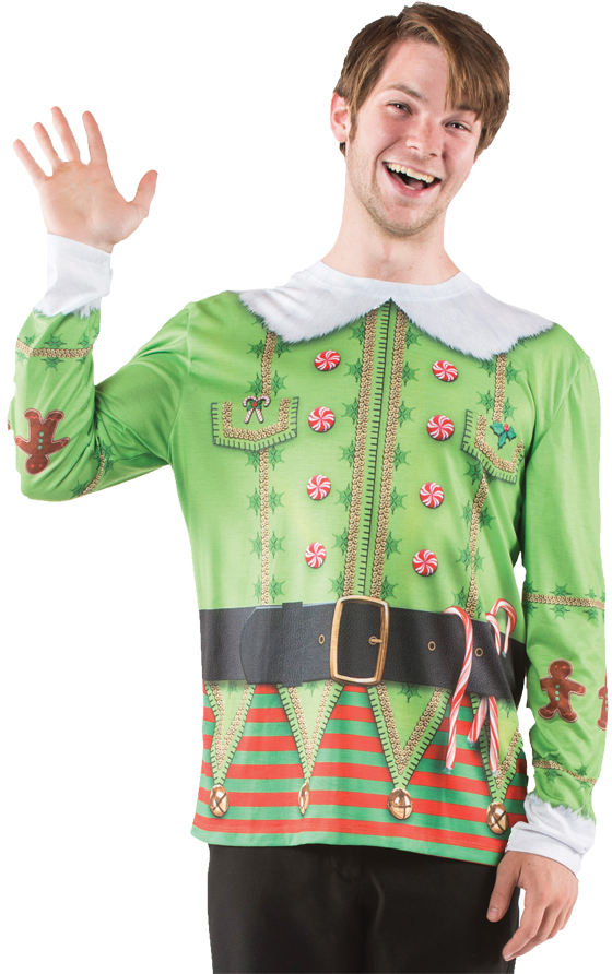 Men's Costume: Ugly Christmas Elf Sweater Large