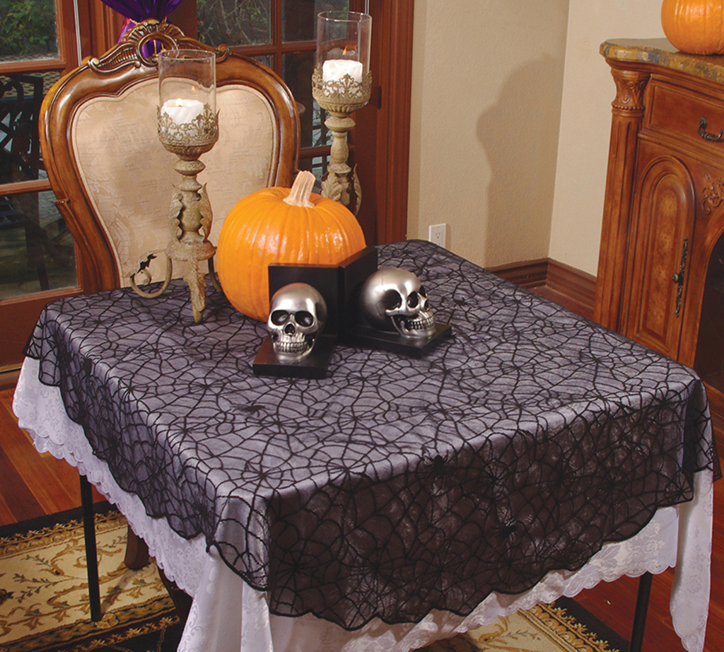 Wholesale Halloween Prop: Lace Spider Web Table Round(2x$9.22)