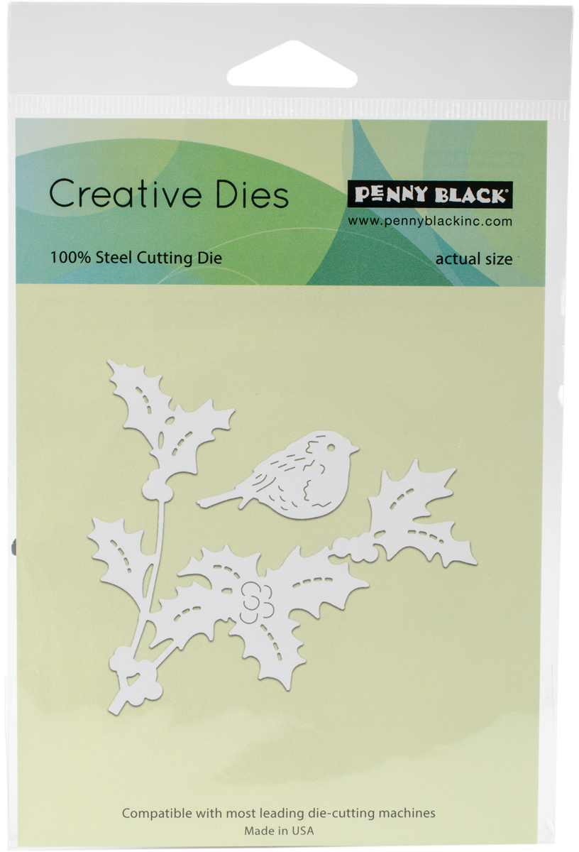 Penny Black Creative Dies-Bird Amidst Holly