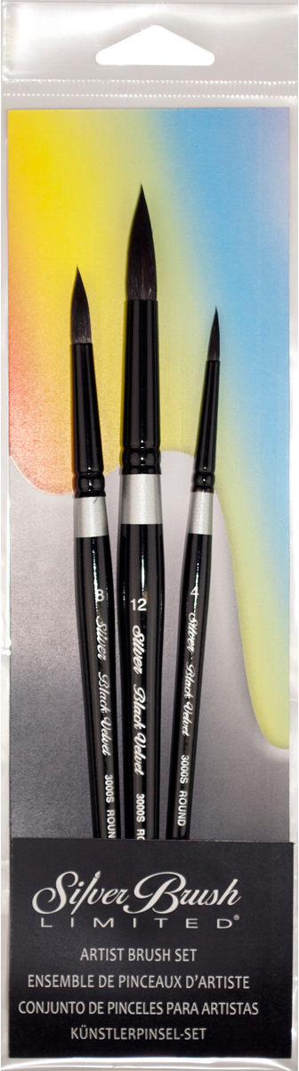 Silver Brush Limited Black Velvet® Susan Louise Moyer 3 Piece Basic Brush Set Paint