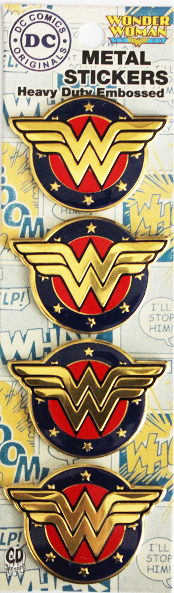 DC Comics Licensed Heavy Duty Embossed Metal Stickers 4 / Pkg(4x$5.88)
