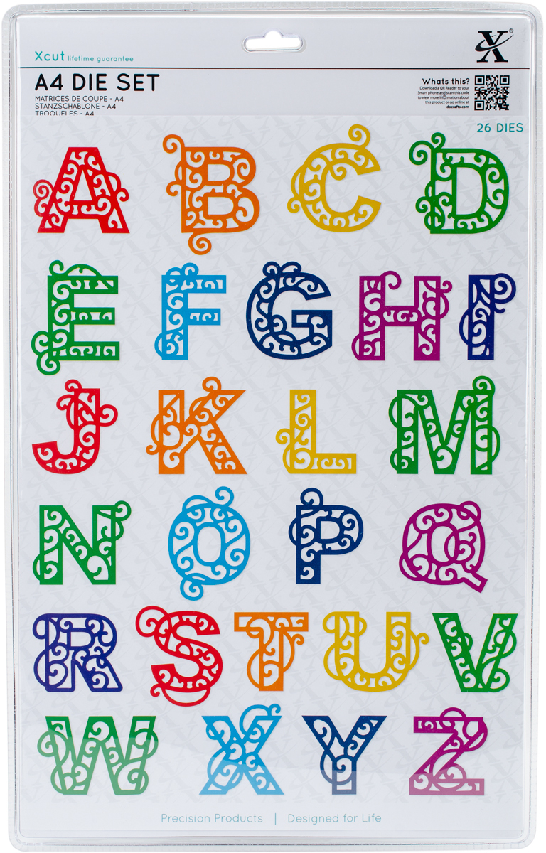 Xcut A4 Dies 26 / Pkg-Filigree Alphabet