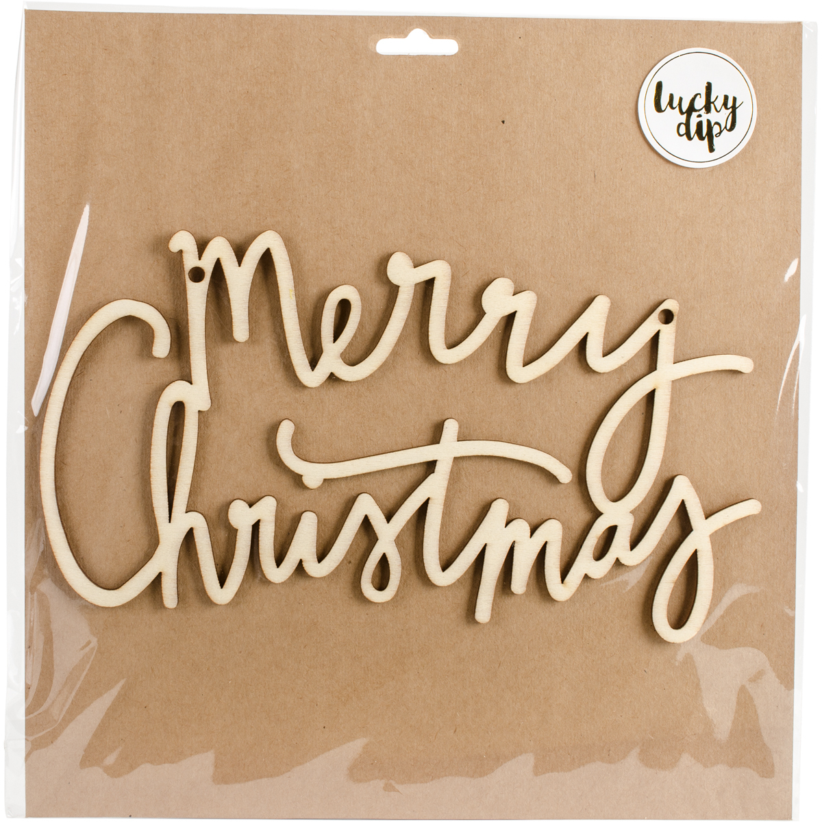 Lucky Dip Wood Flourish-Merry Christmas Script Words 9.75"X9.(2x$7.93)