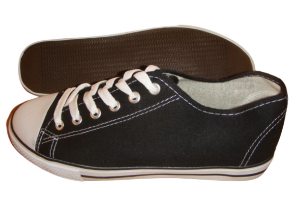 Wholesale Men's Black Canvas Shoes - Size 15