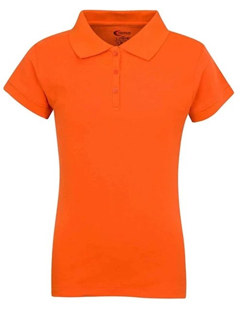 Wholesale Juniors' Polo Uniform Shirts, Orange, Large - DollarDays