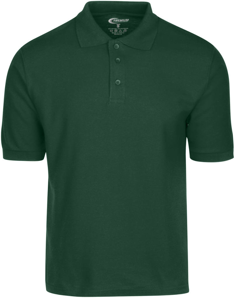 Wholesale Men's Polo Shirt, Hunter Green, Medium - DollarDays