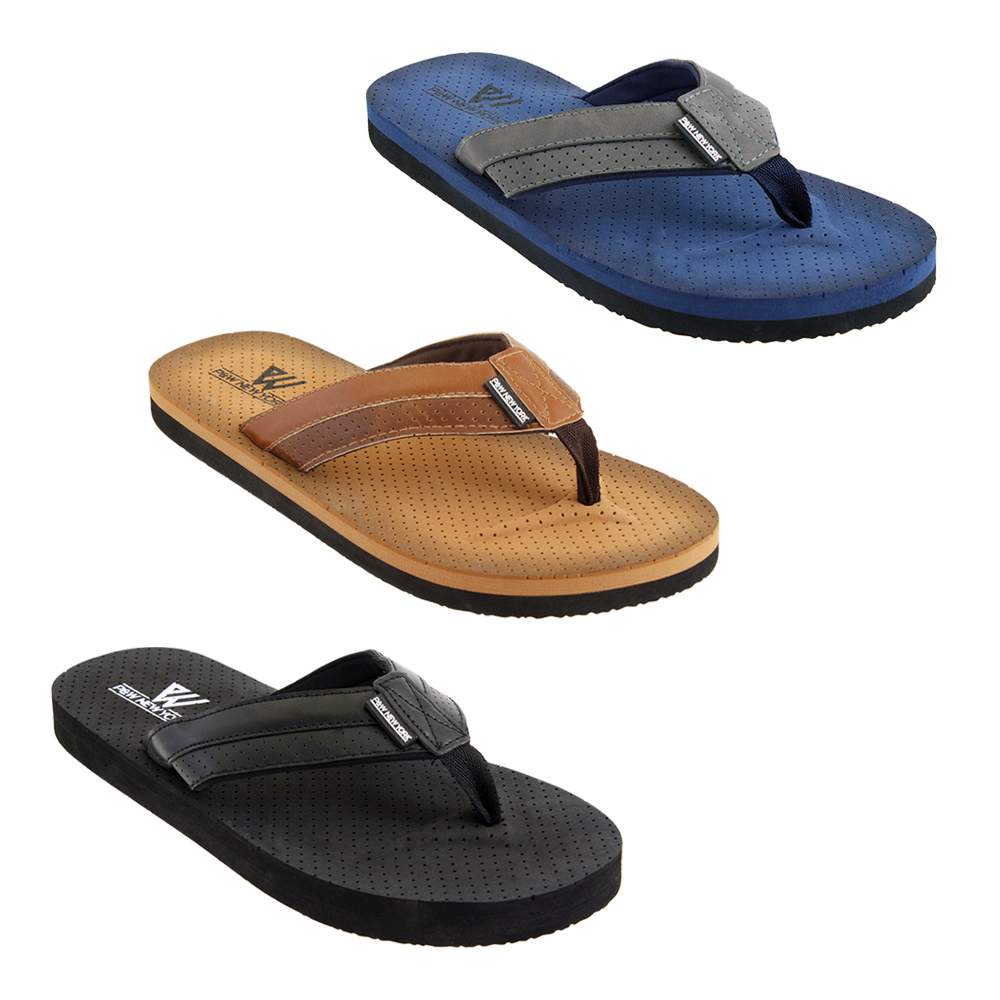 Wholesale Men's Faux Leather Flip Flops | DollarDays