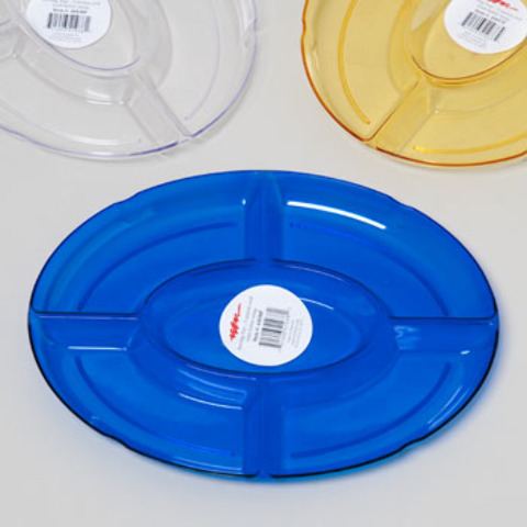 Tray 5 Section Oval 12-1 / 2X9-3 / 4 Random 3 to 6 Colors(48x$1.18)