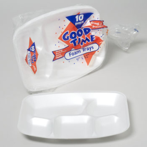 Wholesale rectangle foam plate with dividers dollardays