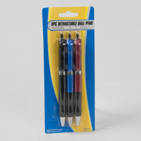 Wholesale 3 Pack of Retractable Pens(48x$1.01)