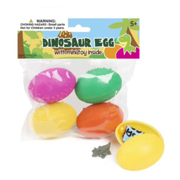 Wholesale 4 Pack of Dino Eggs With Mini Toy Surprise Inside(72x$1.03)