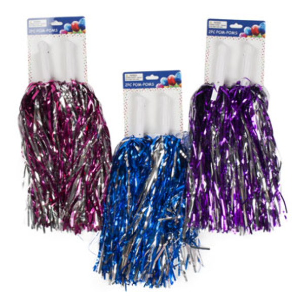 Wholesale 2 Pack of Pom Poms With Tinsel(48x$1.08)