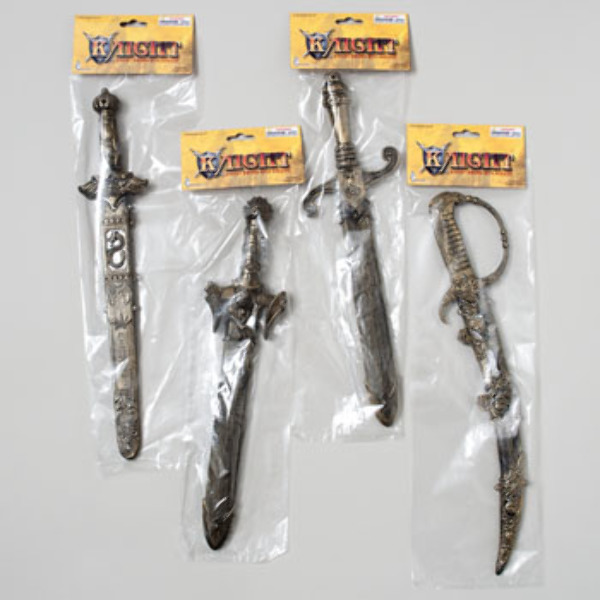 15.74 Inch Knight Sword With Sheath 4 Assorted Styles(72x$1.08)