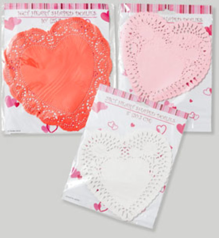 Wholesale Valentine's Day Heart Shaped Doilies(72x$1.53)
