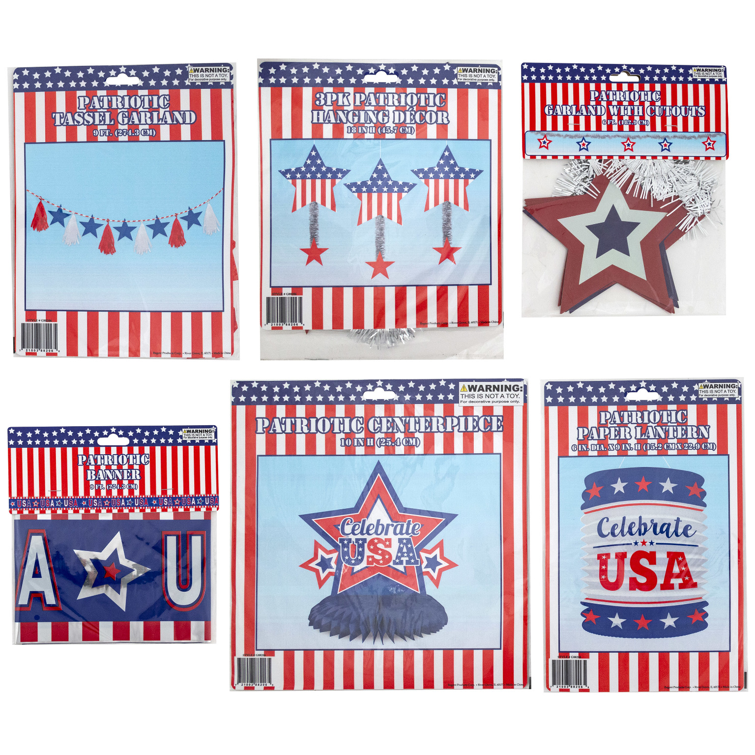 Wholesale Patriotic Party Decorations - Assorted | DollarDays