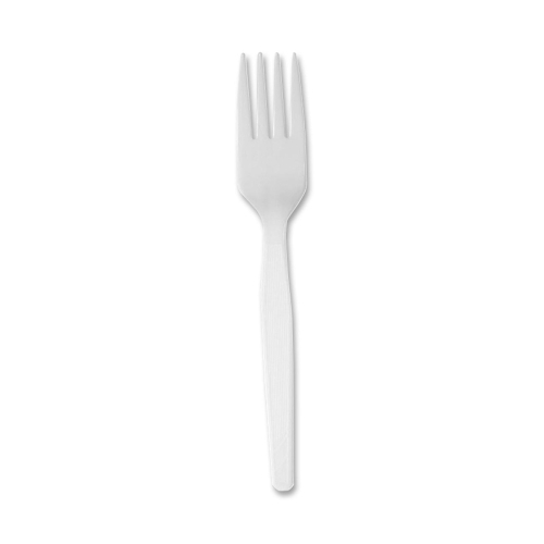 Foods Durable Mediumweight Shatter Resistant Fork, Plastic, White, Pack Of 1000