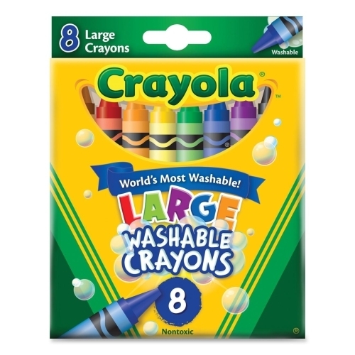Formerly Binney & Smith Bin3280 Washable Crayons Large 8Ct. Peggable Box