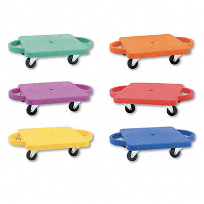 Champion Sports Plastic Standard Scooter Set with Handles, Assorted Colors, 6/Set (CHSPGHSET) | Quill