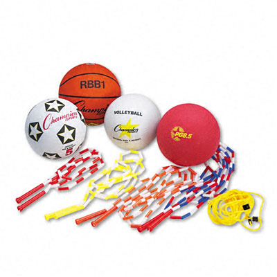 Physical Education Kit with Seven Balls, 14 Jump Ropes, Assorted