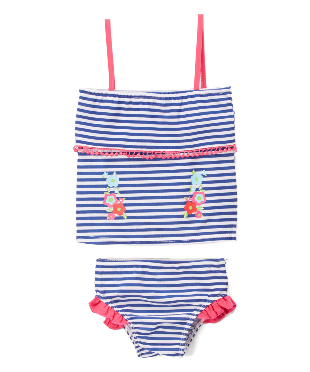 Wholesale Baby Girls' Swim Sets - Pink/Blue Stripes, 12-24M, 2 Piece ...