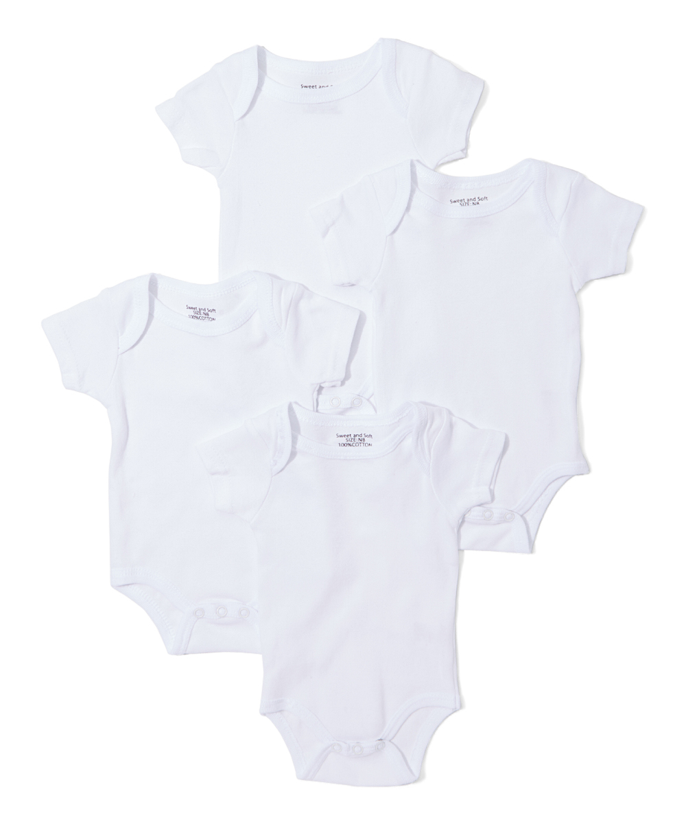 Wholesale Babies' Bodysuits - White, Short Sleeves | DollarDays
