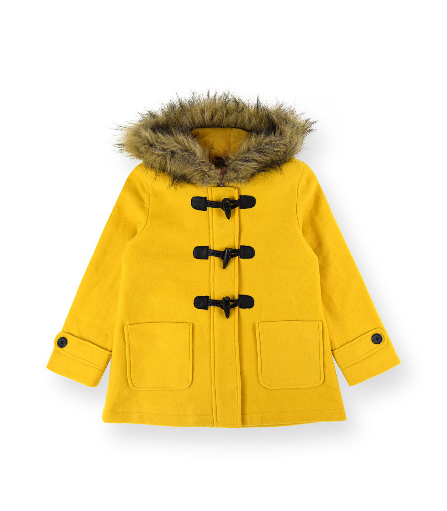 Wholesale Girls' Hooded Coats - 7-16, Sunshine, Fur Accent
