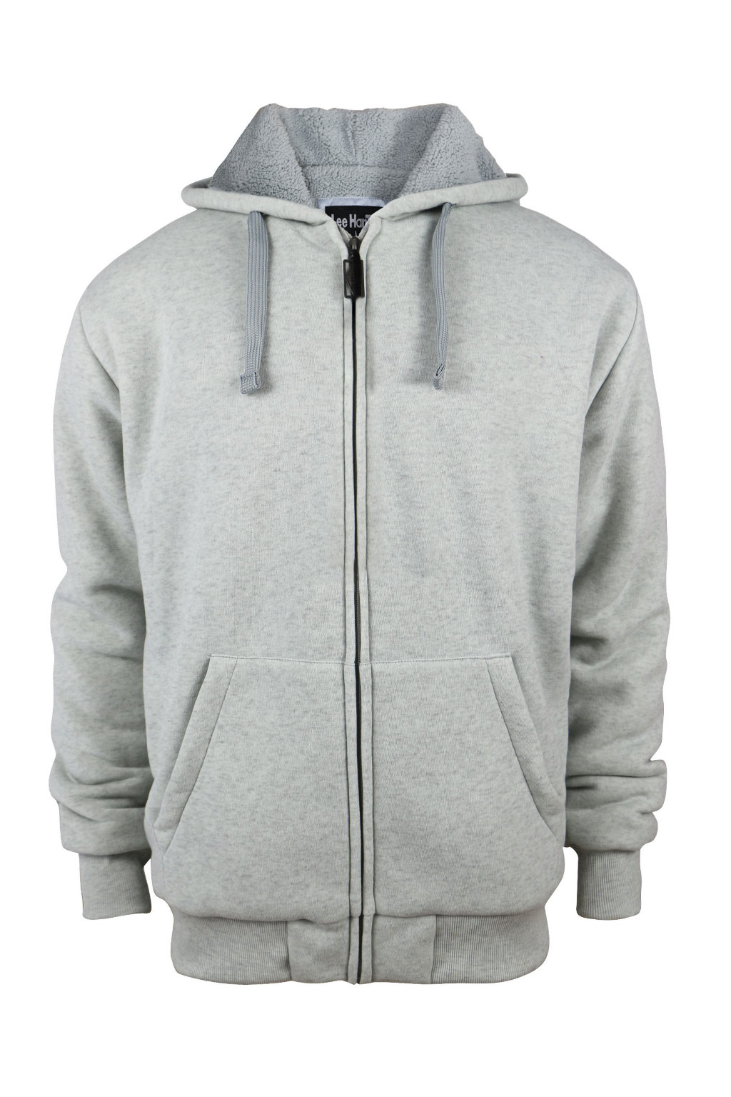 Wholesale Men's Fleece Zip Hoodie with Sherpa Lining - Light Grey, 2 X ...
