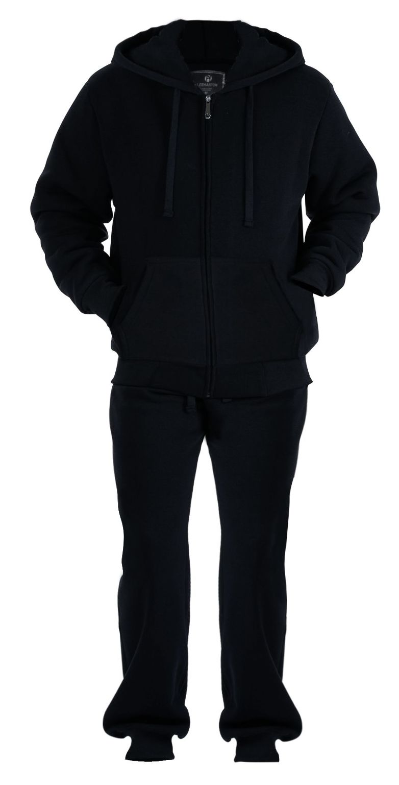Wholesale Full Zip Sweat Suits - Black, S-2XL | DollarDays