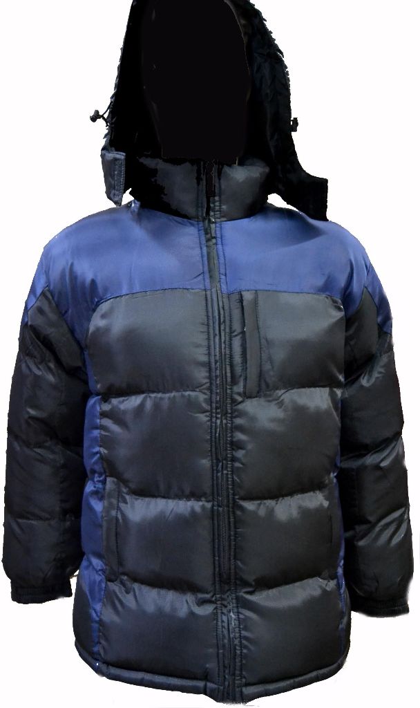 Wholesale Men's Winter Bubble Jacket - Navy Blue/Royal Blue