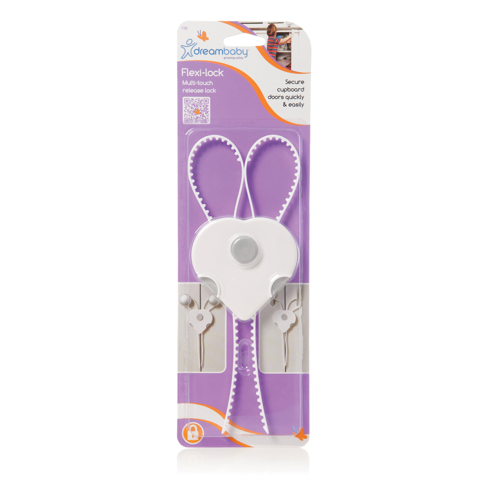 5988746 White Plastic Cabinet Flex Locks