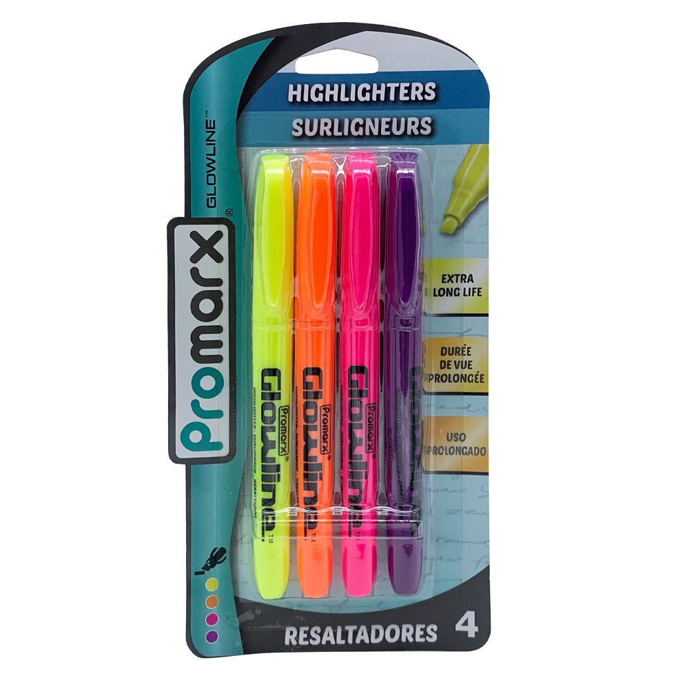 Wholesale Highlighters - 4 Color Pack, Pocket Clip