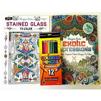 Wholesale Adult Coloring Book Set - Exotic Impressions and Stained ...