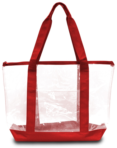 Wholesale Tote Bag - Clear/Red | DollarDays