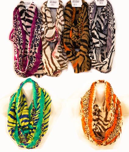 Wholesale Women's Animal Print Infinity Scarves(60x$3.06)