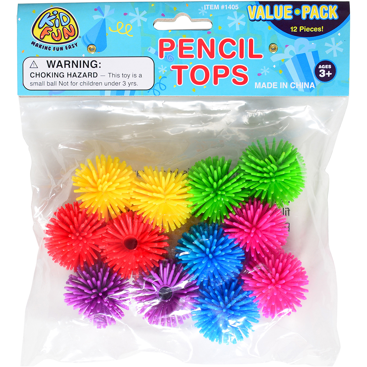 Wholesale Pencil Toppers - 12 Count, Hedge Ball, Assorted Colors