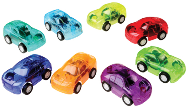 US Toy 4472 8 Piece Transparent Pull Back Cars - Pack of 8