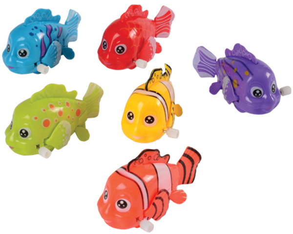 US Toy 4475 4 Piece Tropical Fish Wind-Ups - Pack of 4