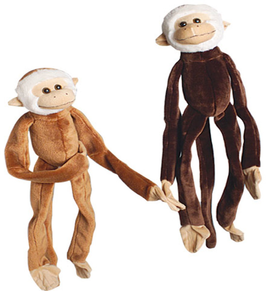 Wholesale Plush Natural Colored Hanging Monkeys(24x$2.58)