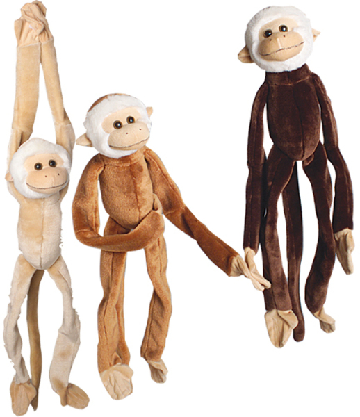 Wholesale Jumbo Plush Natural Color Hanging Monkeys(12x$5.41)