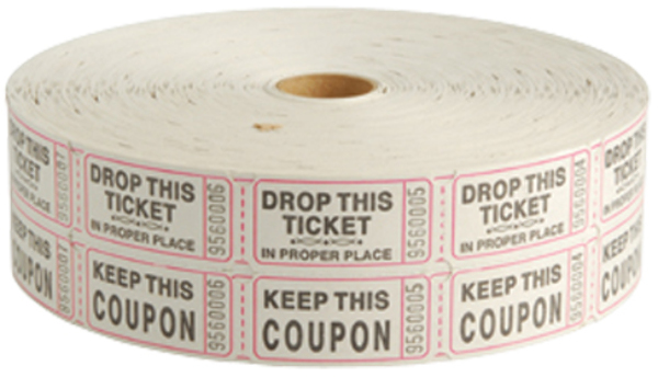 Wholesale Double Roll Carnival Tickets White(14000x$0.01)